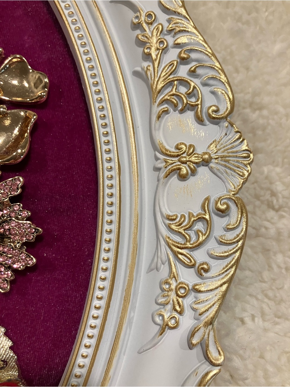 Gold and Pink Floral Embellished Wall Frame - Home Accent - Picture 11 of 15